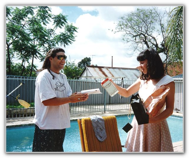 DJ & Nene at the great canoe trip after party Oct 1995